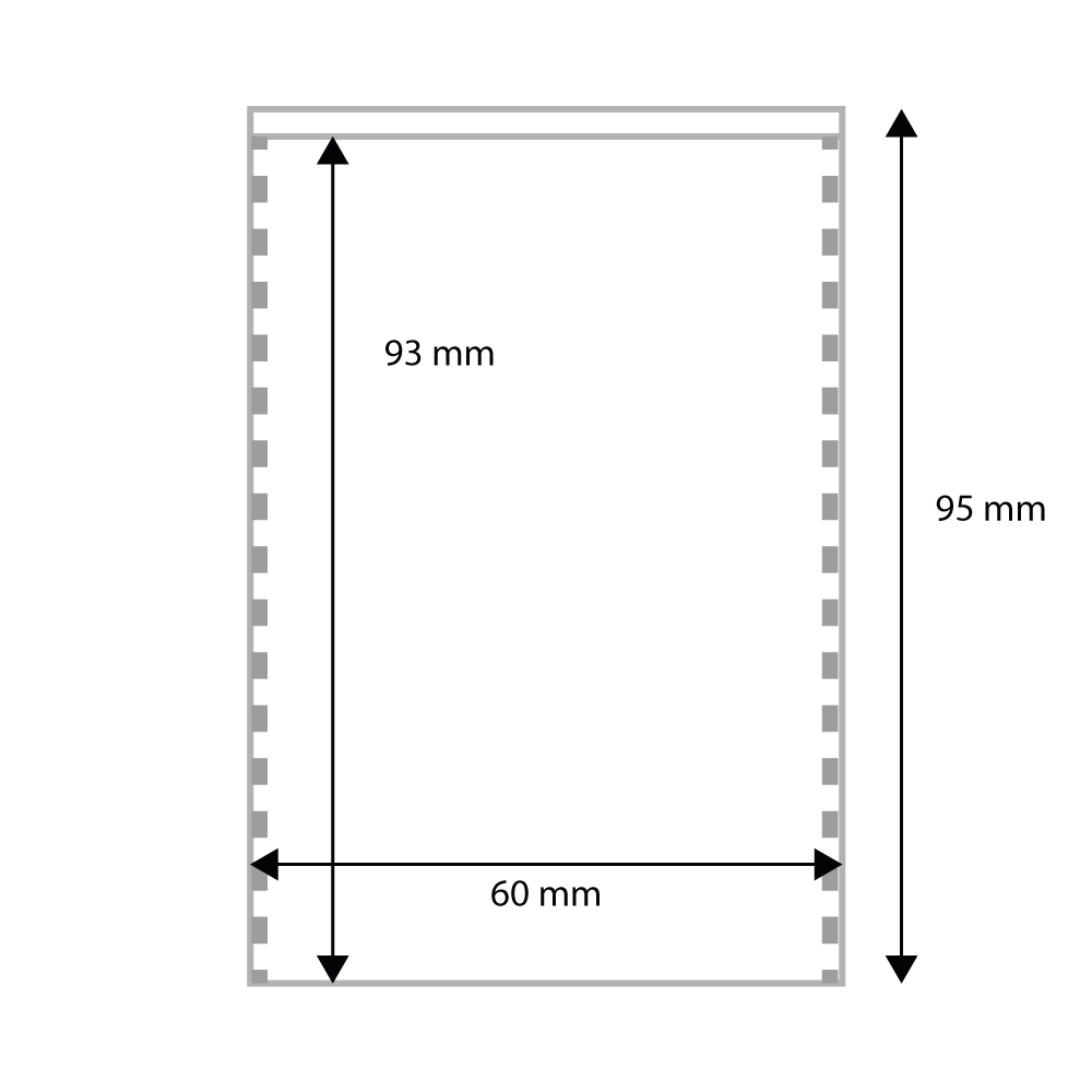Plastic pocket, 60x95 mm, PP <br> Article.no 18223-2000