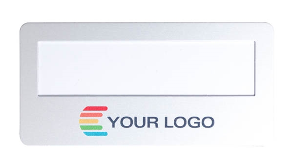 Namebadge with Window, Alu Window, rectangular <br> Article.no 66595-0000